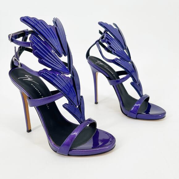 Giuseppe Zanotti Metallic Purple Cruel Alien Wing Stiletto Heel Sandals IT 37 - Picture 2 of 13